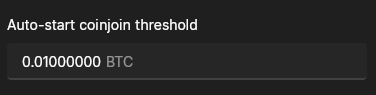 Auto-start coinjoin threshold