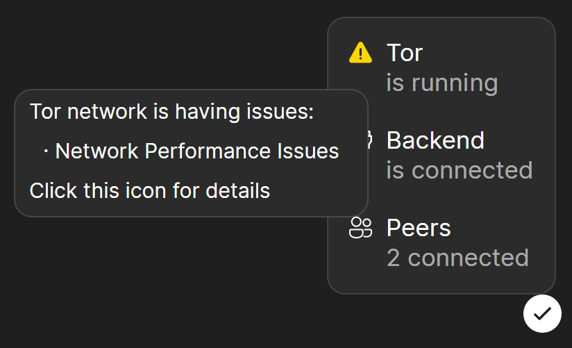 Tor Status Warning Icon