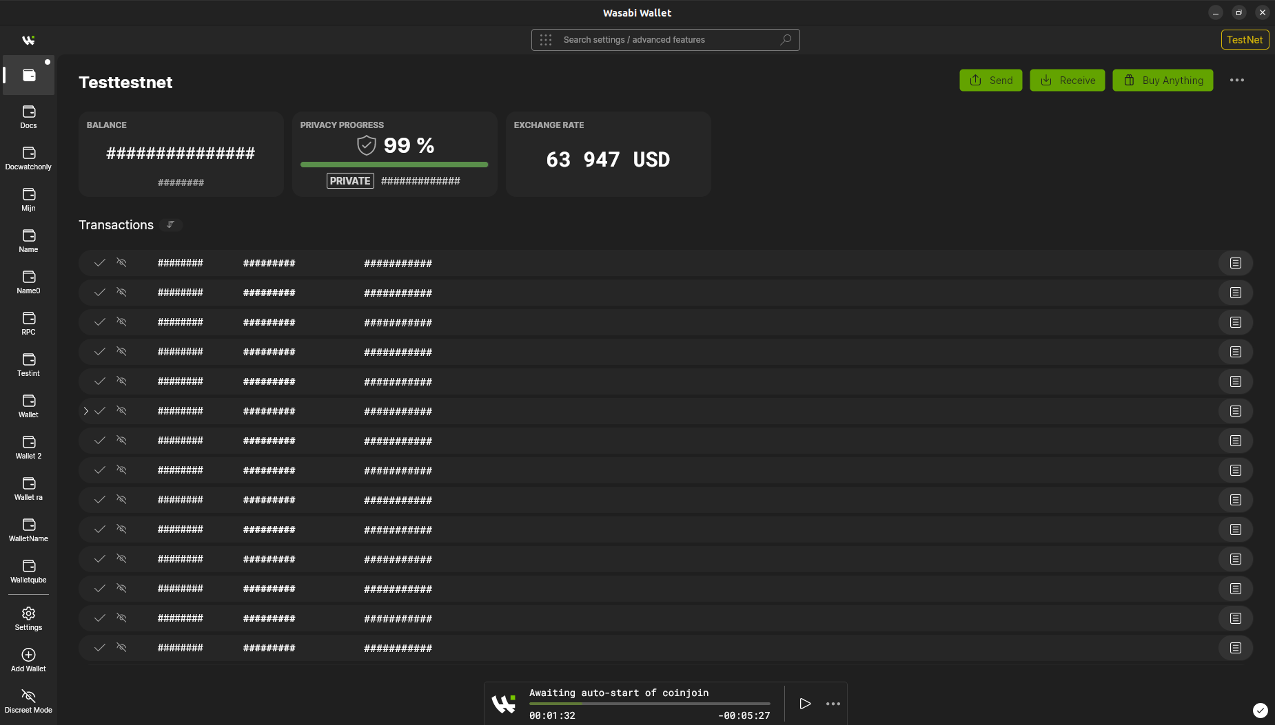 Wasabi Wallet Discreet Mode