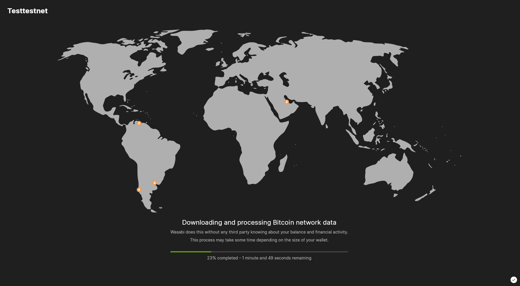 Wallet is synchronizing itself with the Bitcoin network